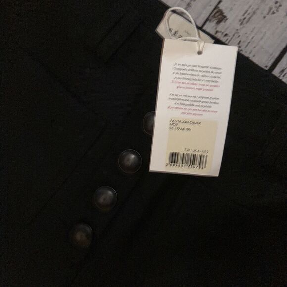 NEW Sezane Pantalon Chuck Noir Black Dress Pants Wide Leg Size 34 US2 - Picture 5 of 8